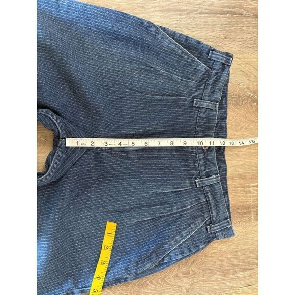 Vintage 80s railroad stripe Levi's high waisted bareback jeans - Picture 6 of 7